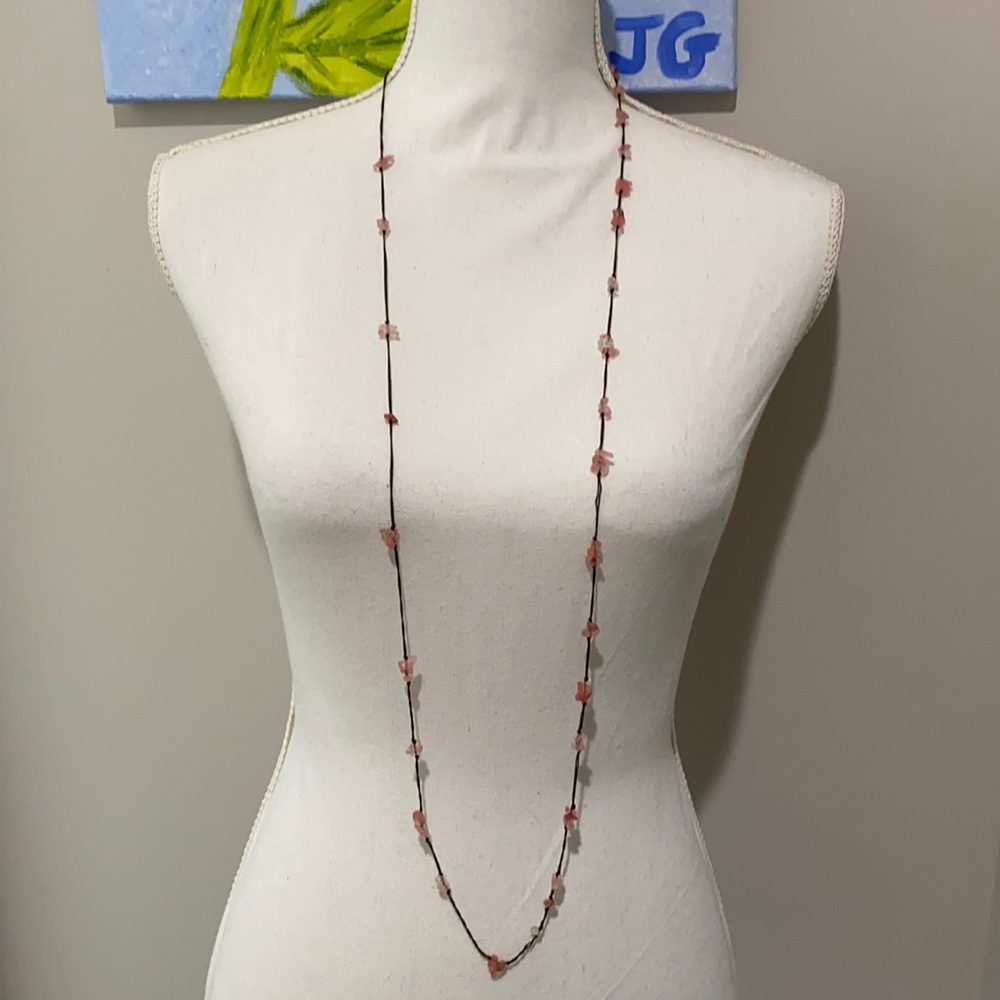 Long Pink Brooks Brothers Necklace